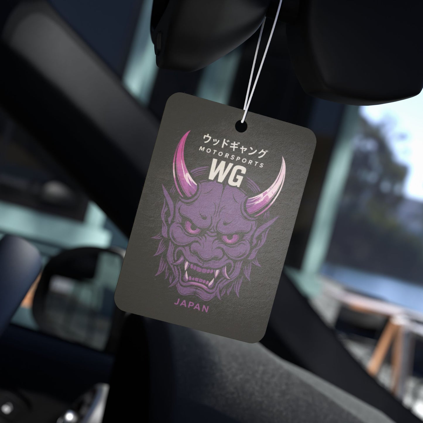 Demon Mask Car Air Freshener — Purple Oni WG Japan Scented Tag