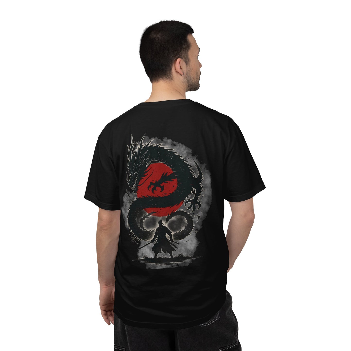 Skull & Dragon T-Shirt — Gothic Red Yin-Yang Graphic Tee