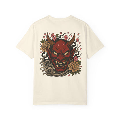 Hannya Demon Graphic T-Shirt — Japanese Oni Mask Back Print