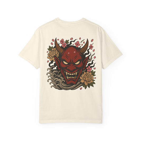 Hannya Demon Graphic T-Shirt — Japanese Oni Mask Back Print