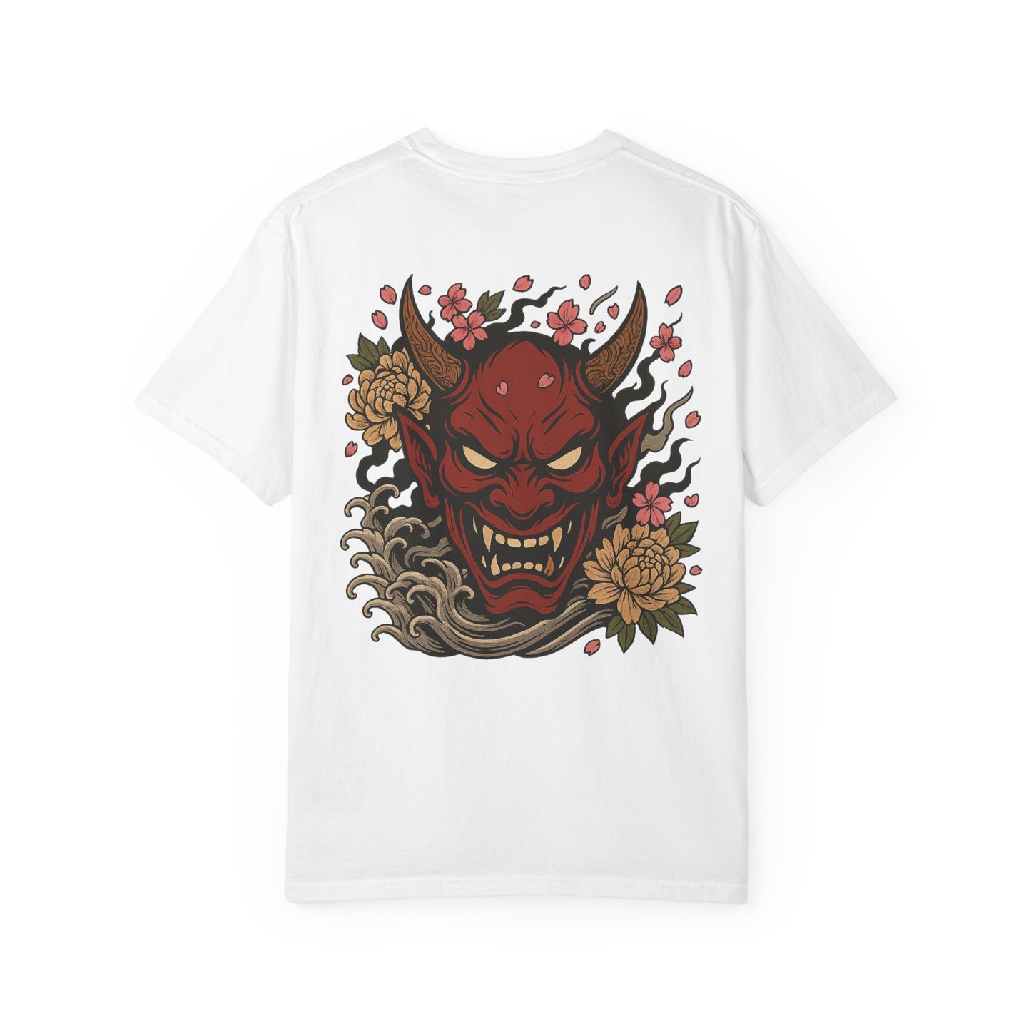 Hannya Demon Graphic T-Shirt — Japanese Oni Mask Back Print