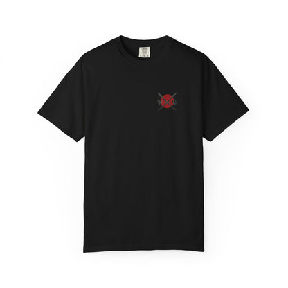 Skull & Dragon T-Shirt — Gothic Red Yin-Yang Graphic Tee